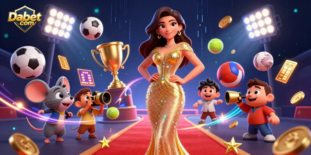 Experience the excitement of Dabet com with thrilling sports betting animations and vibrant casino visuals.