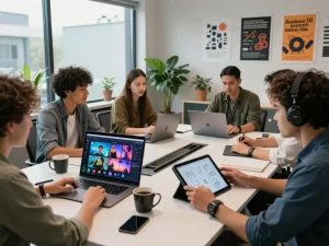 Creative team collaborating on Seedance 2.0, showcasing AI video production.