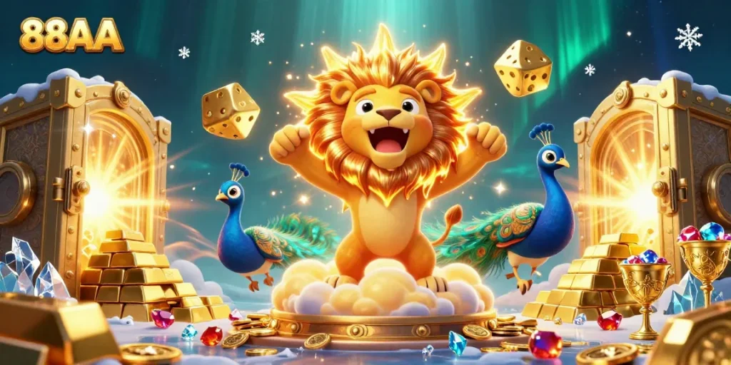 Win big at 88AA with vibrant casino elements and exciting game atmosphere in a detailed 3D illustration.